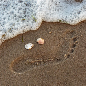 Spuren am Strand